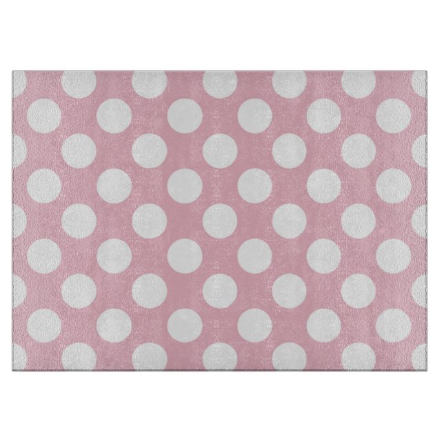 Pink Polka Dots, Polka Dot Pattern, Dots, Dotted Cutting Board (Front)