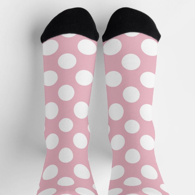 Pink Polka Dots, Polka Dot Pattern, Dots, Dotted Socks (Top)
