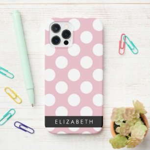 Pink Polka Dots, Polka Dot Pattern, Your Name iPhone 12 Pro Case