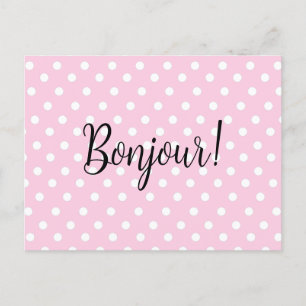 Pink Polka Dots  Postcard