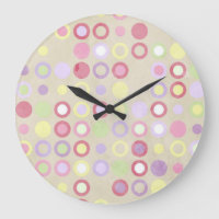 Pink Polka Dots Round Wall Clock