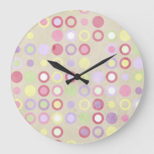 Pink Polka Dots Round Wall Clock