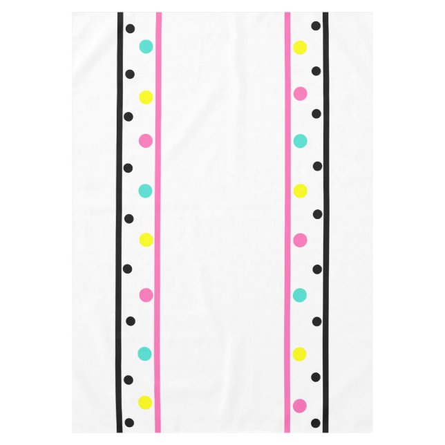 Pink Polka Dots Tablecloth (Front)
