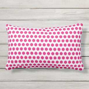 Pink Polka Dots White Custom Colours Cute Girly Lumbar Pillow