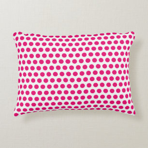 Pink Polka Dots White Custom Colours Cute Pretty Accent Pillow