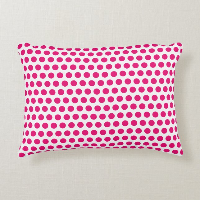 Pink Polka Dots White Custom Colours Cute Pretty Accent Pillow (Front)