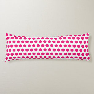 Pink Polka Dots White Custom Colours Cute Pretty Body Pillow