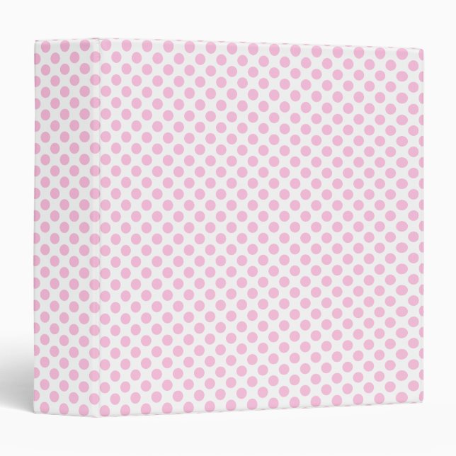 Pink Polka Dots with Customizable Background Binder (Front/Spine)