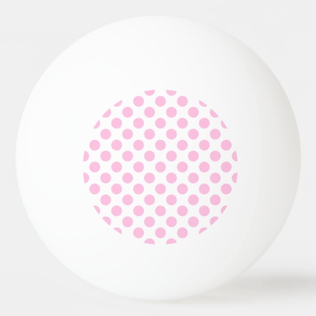 Pink Polka Dots with Customizable Background Ping Pong Ball (Front)