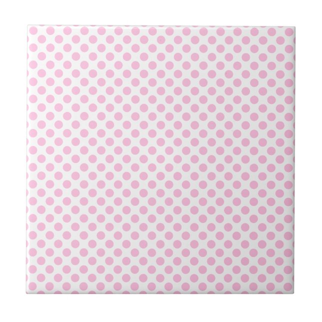 Pink Polka Dots with Customizable Background Tile (Front)
