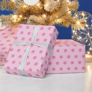 pink polka dots wrapping paper