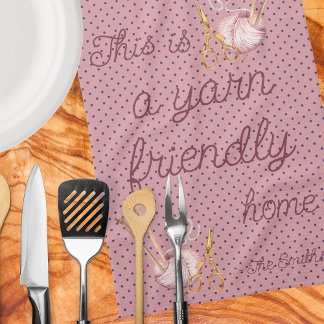 Pink polka dots yarn friendly home kitchen towel