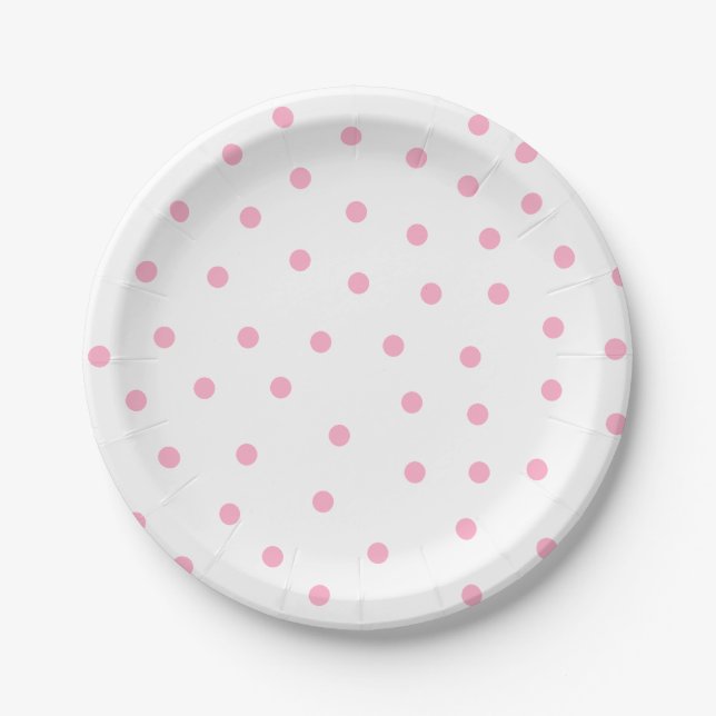 Pink Polka-Dotted Paper Plates (Front)