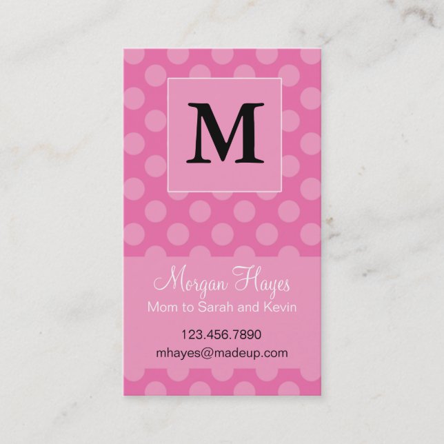 Pink Polka Mommy Card (Front)