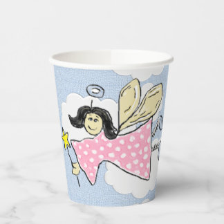 Pink Polkadot Angel Paper Cups