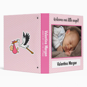 Pink polkadot baby photo album binder