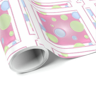 Pink Polkadot Box Wrapping Paper