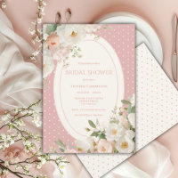 Pink Polkadot Floral Elegant Bridal Shower