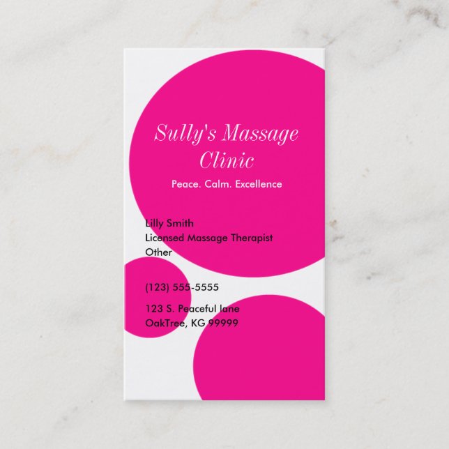 Pink Polkadot Profile Business Card (Front)