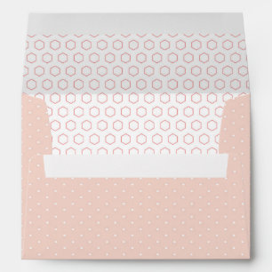 Pink PolkaDots Decorative Geometric Pattern Lined Envelope