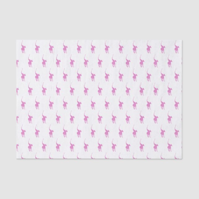 Pink Polo Player Tissue Paper (Front)