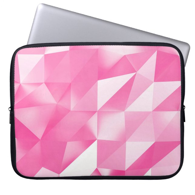 Pink polygon background: abstract 3D rendering Laptop Sleeve (Front)