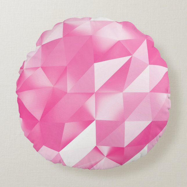 Pink polygon background: abstract 3D rendering Round Pillow (Front)