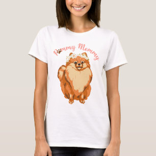 Pink Pomeranian Pommy Mommy T-Shirt