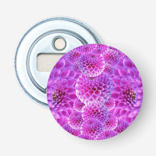 Pink PomPom Dahlia Flowers Bottle Opener