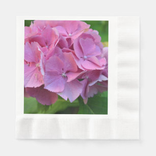 Pink Pompom Hydrangea Hortensia Flower Napkin