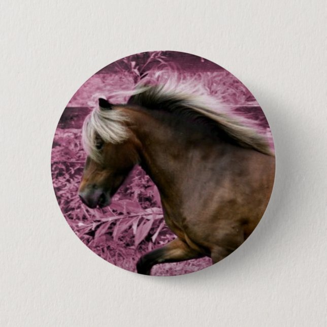 Pink Pony 2 Inch Round Button (Front)