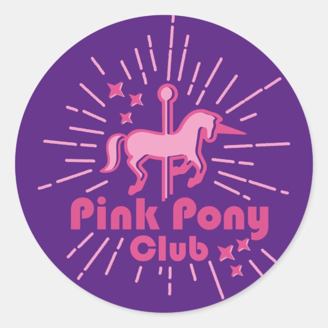 Pink Pony Club Classic Round Sticker (Front)