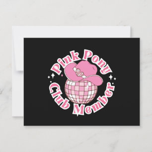 Pink pony club member postcard