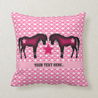 Pink Pony Personalized Throw Pillow