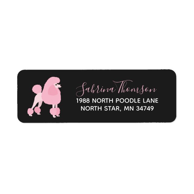Pink Poodle Adresse de retour (Devant)