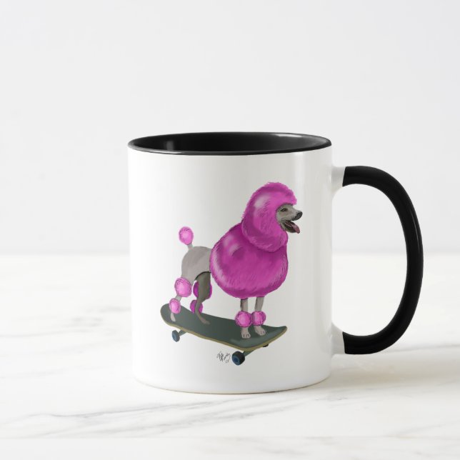 Pink Poodle and Skateboard Mug (Right)