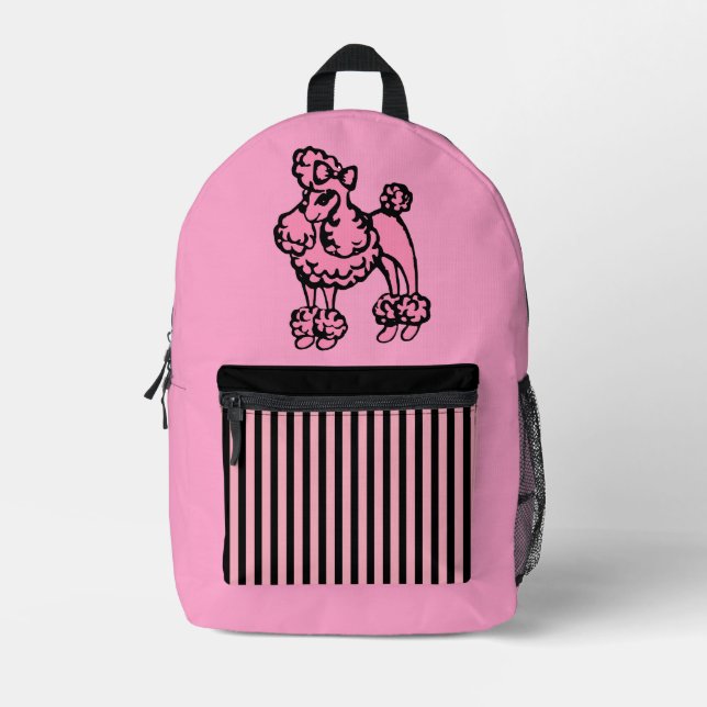Pink Poodle Backpack  (Front)