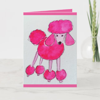 Pink Poodle birthday card