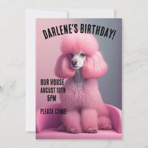 PINK POODLE BIRTHDAY CUSTOM PARTY Invitations