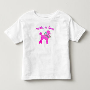Pink Poodle Birthday Girl T-Shirt