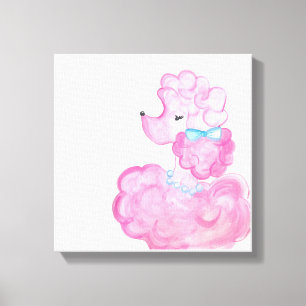 Pink Poodle Canvas Print