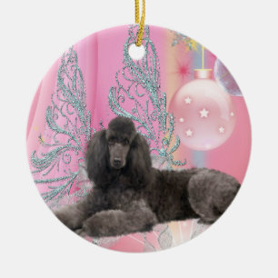 Pink Poodle Christmas Ornament