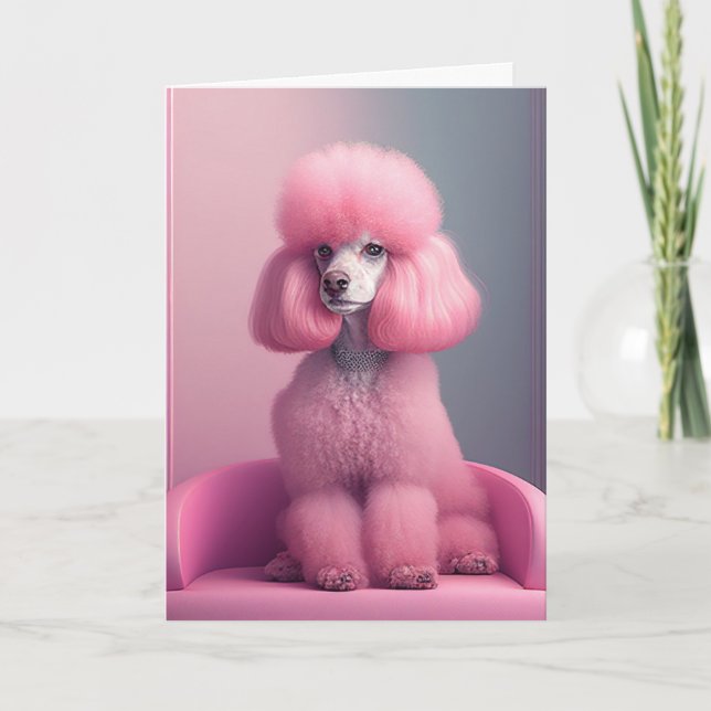 PINK POODLE DOG NOTECARDS (Front)