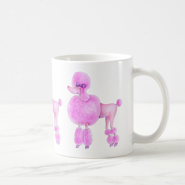 Pink poodle dog pooch mug (Right)