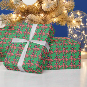 PINK POODLE french Christmas wrapping paper