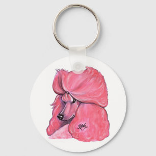 Pink Poodle Keychain