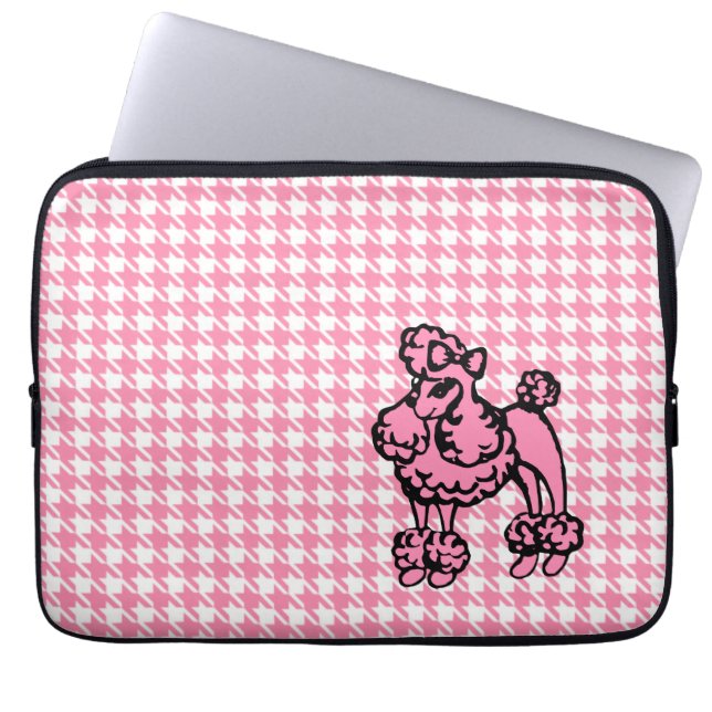 Pink Poodle Laptop Sleeve (Front)
