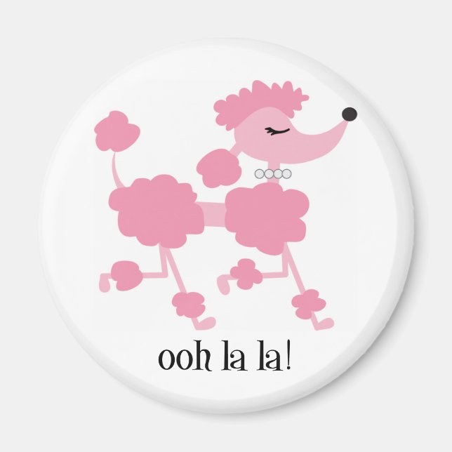 pink poodle magnet (Front)