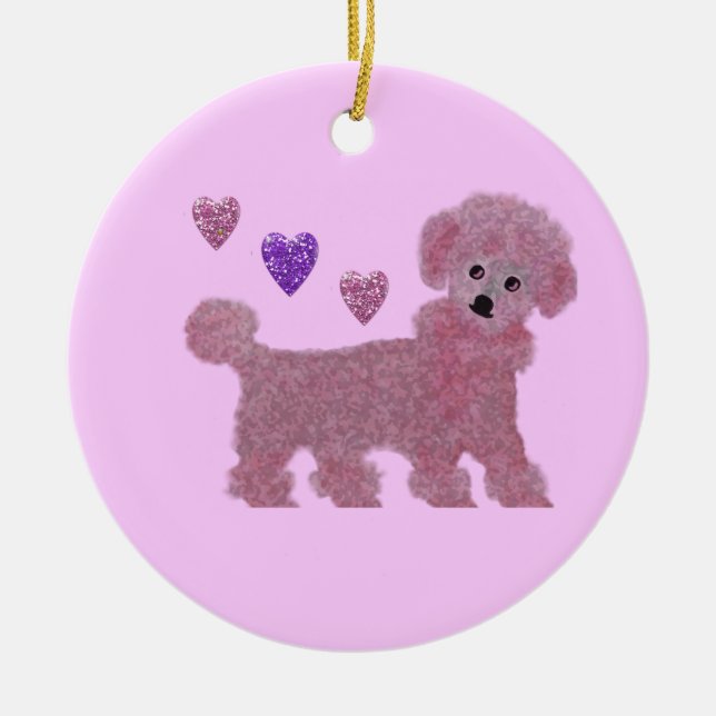 Pink Poodle Ornaments (Front)