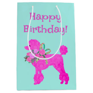 Pink Poodle Party Personalized Gift Bag